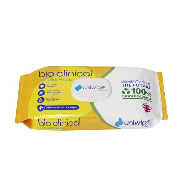 Uniwipe Bio Clinical Midi Disinfectant Wipe SINGLE